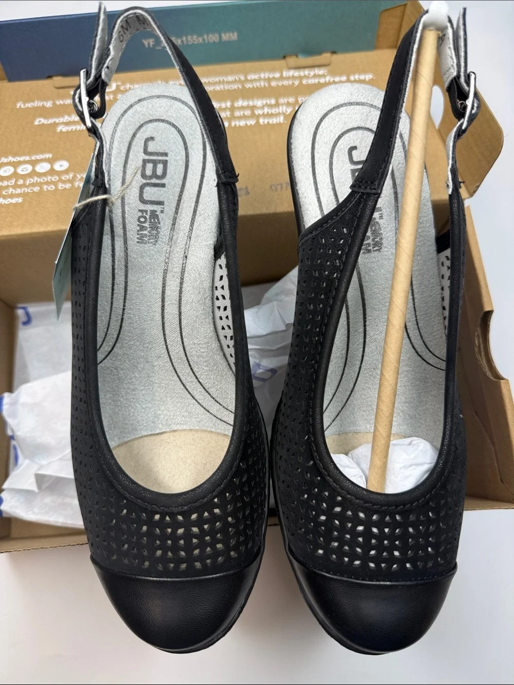 JBU Women's Mara Slingbacks Black Dress Pumps Size 6